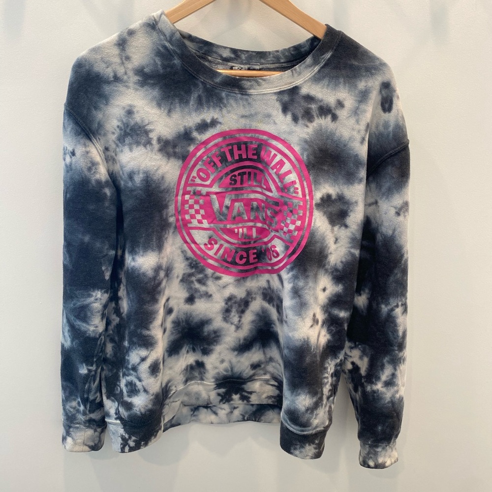Tie Dye Graphic Vans Crew Neck
